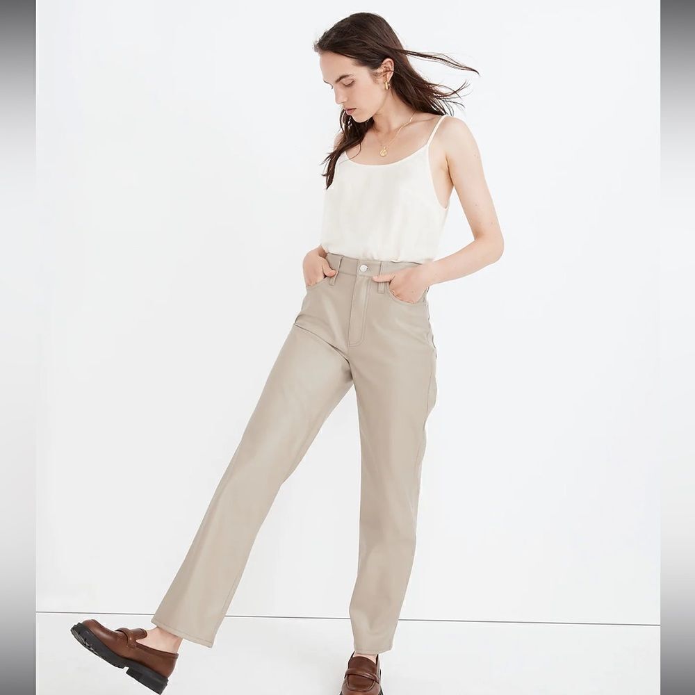 Madewell The Perfect Vintage Straight Jean: Faux Leather Edition